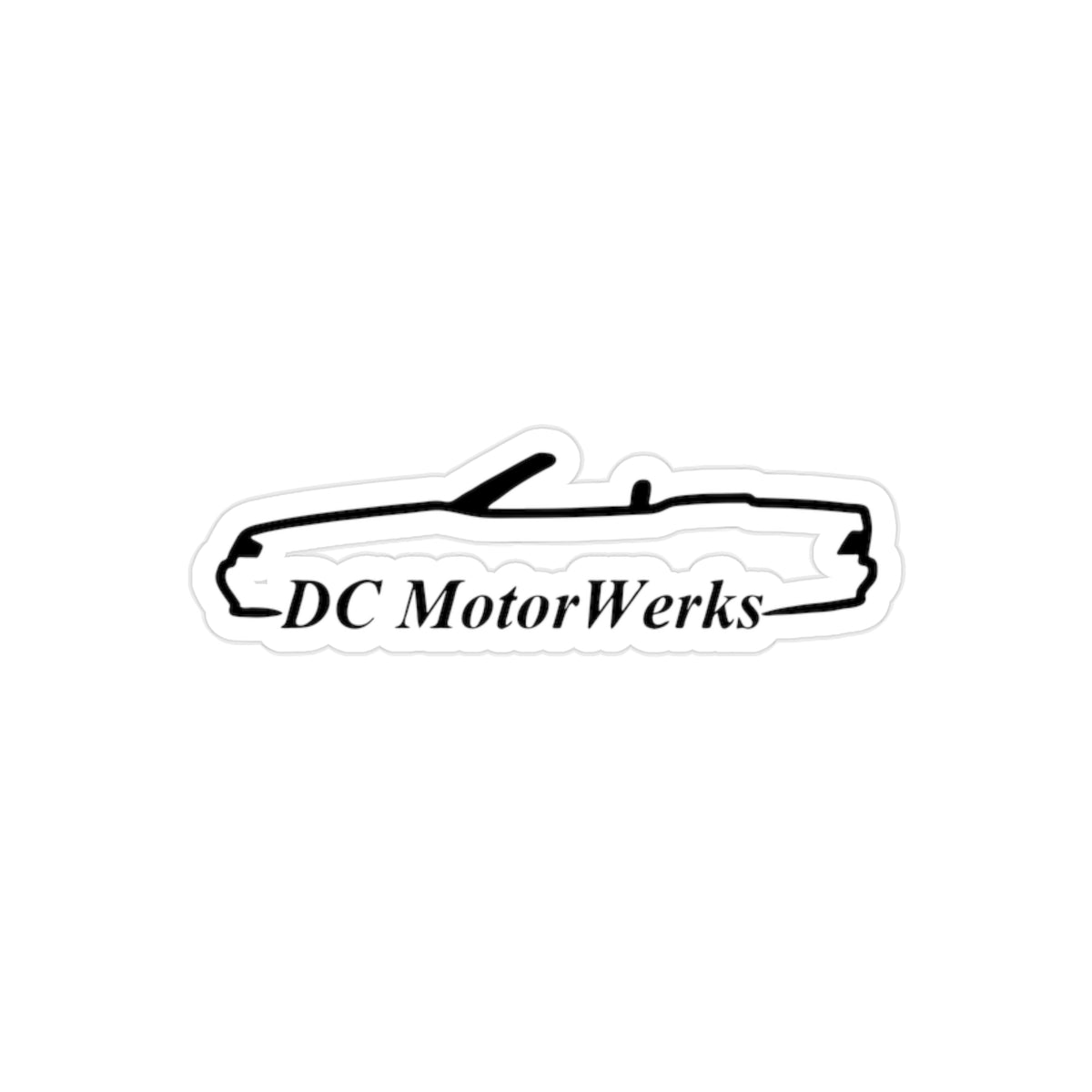 DC MotorWerks Black Transparent Outdoor Sticker