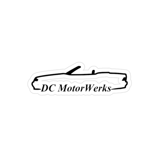 DC MotorWerks Black Transparent Outdoor Sticker