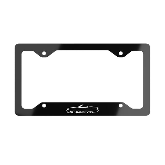 Metal License Plate Frame — Brushed Stainless Car Tag Frame (DC MotorWerks Logo)